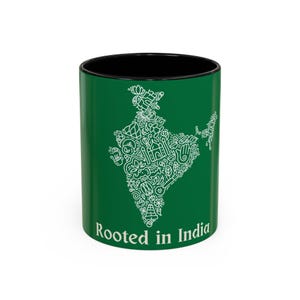 Chai Tasse, verwurzelt in Indien, Geschenkkaffeetasse, Teeliebhaber Geschenk, asiatische Küche Dekor, 11oz, 15oz Bild 1