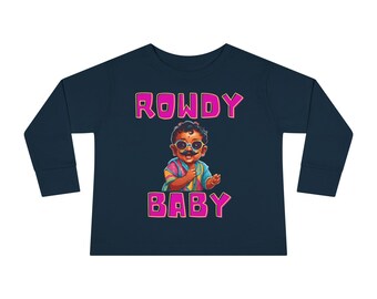 Gewelddadige baby Tamil T-shirt met lange mouwen voor peuters, schattig grafisch shirt voor kinderen, kinderkleding, grappig babyshirt, cadeau voor peuters