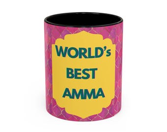 'S Werelds beste Amma, Tamil Moederdagcadeau, uniek keukendecor, kopje thee, cadeau voor moeder, verjaardagscadeau, keramische mok, warme drank