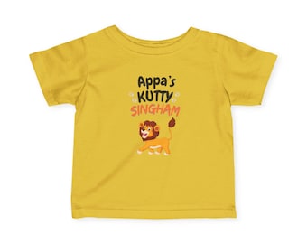 Appa's Kutty Singham Infant Tee | Baby Lion Graphic Shirt
