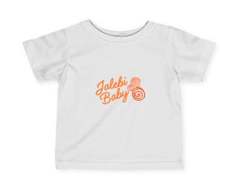 Jalebi baby-T-shirt, Indiaas, baby T-shirt cadeau, schattige kinderkleding, shirt zoet dessertthema, shirt pasgeboren baby, trendy peuterkleding