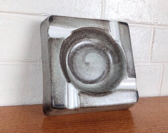 Sylha Pottery Ashtray – Mid Century Australian Ceramic Catchall Dish Brown Glaze