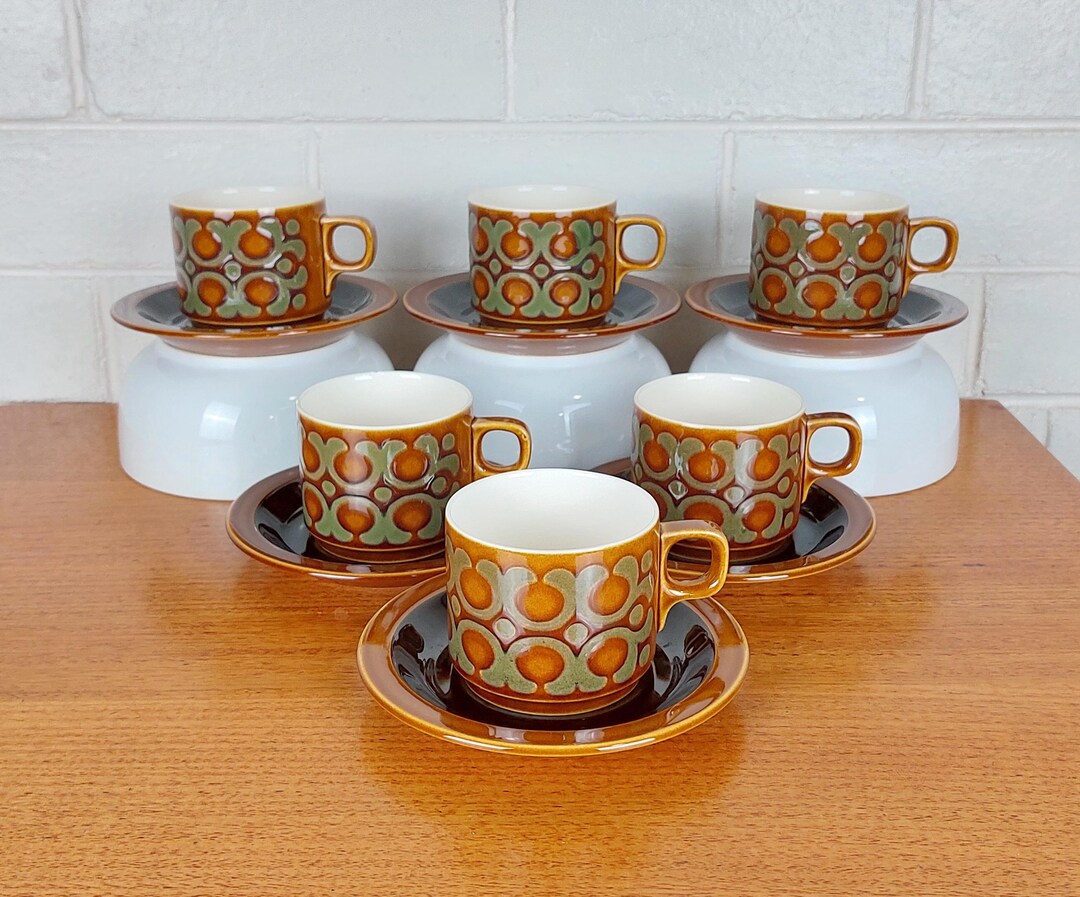 Vintage Hornsea Bronte Coffee Cup & Saucer Set – Vintage English Mid ...
