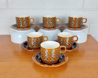 Vintage Hornsea Bronte Kaffeetasse & Untertasse Set - Vintage Englische Mid Century Keramik
