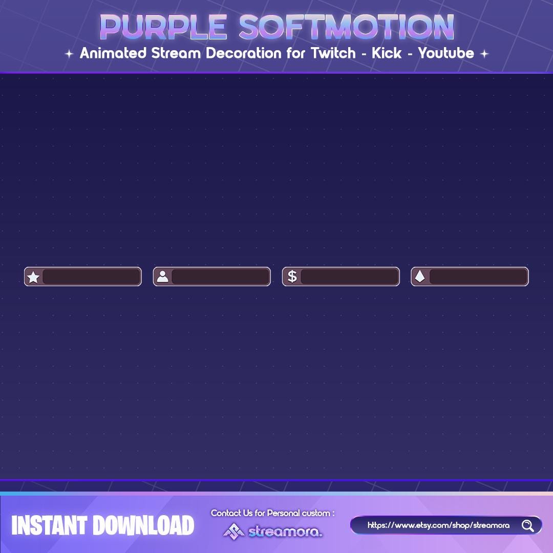 Purple Softmotion Animated Overlay Label Bar Decoration for Stream ...