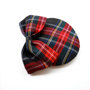 Tartan Plaid Vintage Inspired Pin Up 50s 60s Fascinator with Bow Hair Accessory Steampunk Victorian