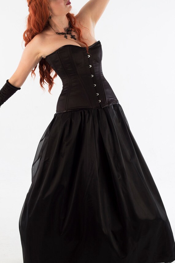 satin corset ball gown wedding dress
