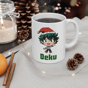 Deku Mug,  Anime Coffee Mug, Christmas Mug, Christmas Anime Gift, Merch, Cute Gift, Anime Mug, Birthday Gift, Anime Lovers, My Hero Academia