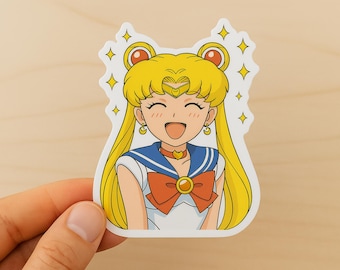 Sticker Sailor Moon | Sticker vinyle Anime | Sticker imperméable Magical Girl pour ordinateur portable, bouteille d'eau, journal, cadeau pour les fans de dessins animés