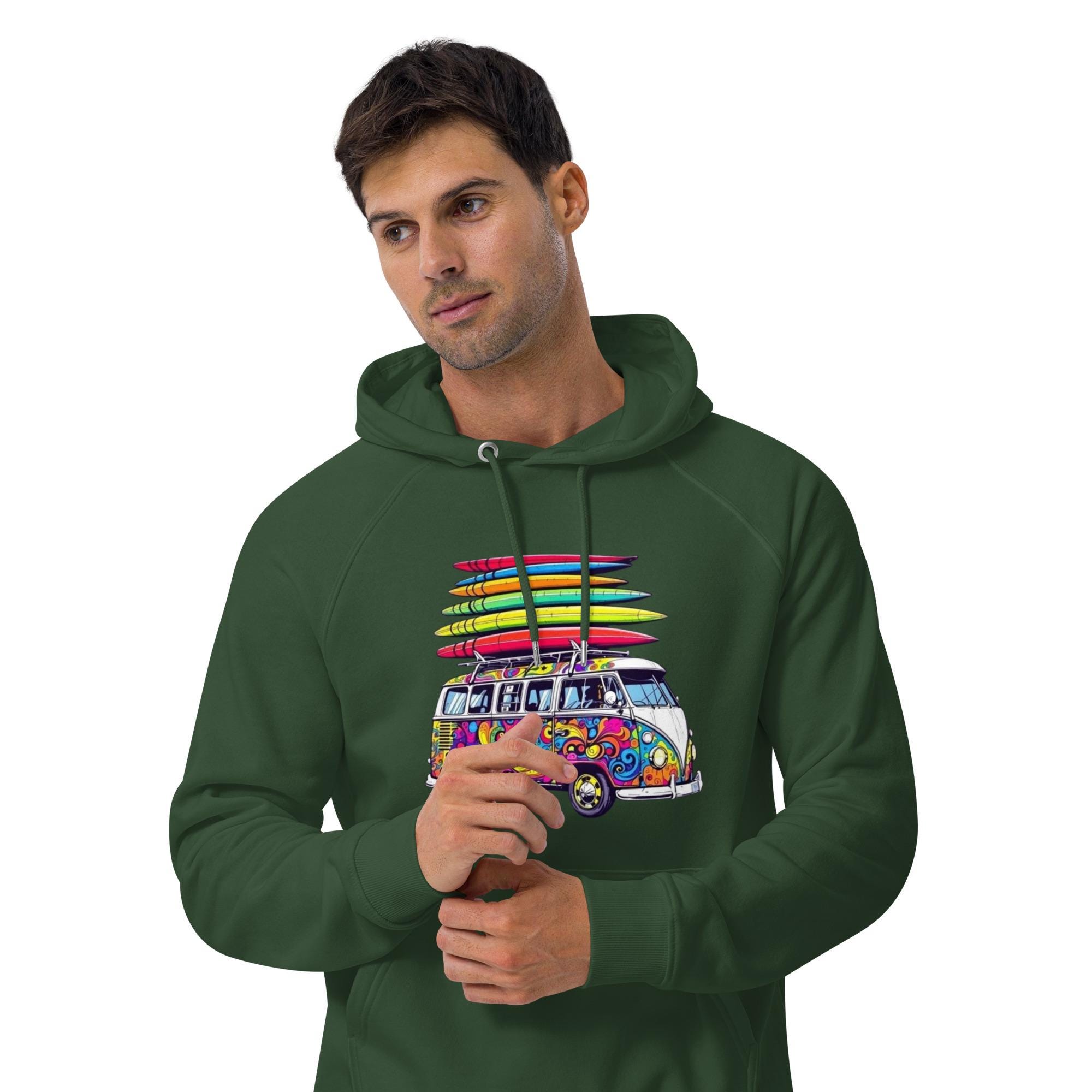 Felpa Con Cappuccio The Shed – Stile Surf Hippie Vintage – Nero – Uomo/donna/bambino