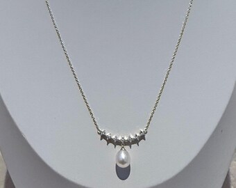 AAA Pearl Necklace - 14K Gold Filled, Cubic Zirconia Accent
