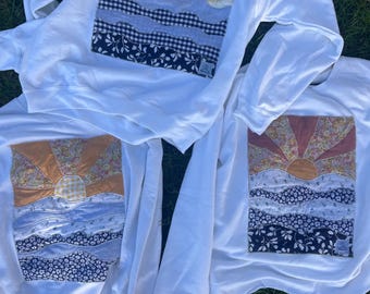 CUSTOM Upcycled Coastal Crewneck: Sunset