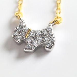 18K Gold Puppy Halskette Diamant Halskette Zirkon Halskette Anhänger Halskette Schmuck Brautjungfer Geschenk