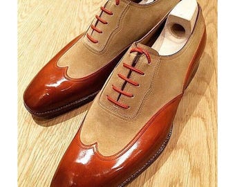 Brown Suede Men\'s Shoes with Red Accents s-l400.jpg main image 4