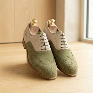 green and white dress shoes Mens Lime Color Fade Croco Print Oxford Antonio Cerrelli Elite 7027 featuring a soft calf leather lining for comfort and a leather sole for reliable traction Men's Green and White Cap-Toe
