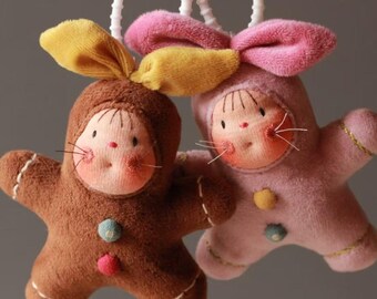 Boneca Estrela de Gengibre Feita à Mão, Enfeite de Natal de Pelúcia, Mascote de Inverno