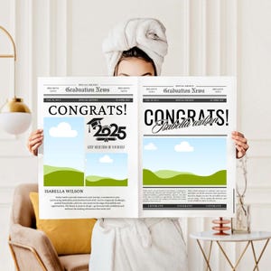 Graduation Newspaper 2025 Mega Bundle Template, Senior Graduation 2025 Design Canva Editable Template, You Did it 2025