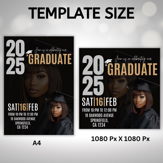 Graduation Party Flyer, Editable Graduation Flyer, DIY Grad Party, Class of 2025 Announcement, College Grad Party Printable Template