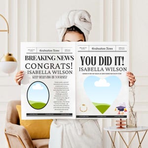 Graduation Newspaper 2025 Mega Bundle Template, Senior Graduation 2025 Design Canva Editable Template, You Did it 2025