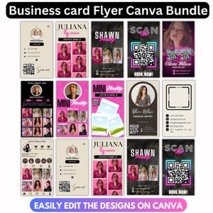 Instagram Visitenkarten bearbeitbare Canva Vorlage, DIY Canva Visitenkarte Vorlage Design, IG Influencer Karten Small Business Digital Cards