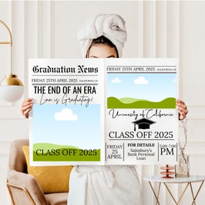 Graduation Newspaper 2025 Mega Bundle Template, Senior Graduation 2025 Design Canva Editable Template, You Did it 2025
