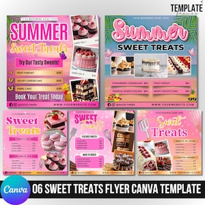 Bakery Flyer Editable Canva Template, Bake Sale Flyer, Bake Shop Flyer, Pastry Flyer, Cake Business Flyer Canva Design, Sweet Treats Flyer