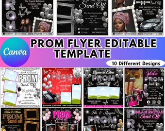 Prom Send Off Flyer  Editable Template DIY Prom Flyer, Prom Canva Template Designs, Prom Send Off Event, Prom Send Off