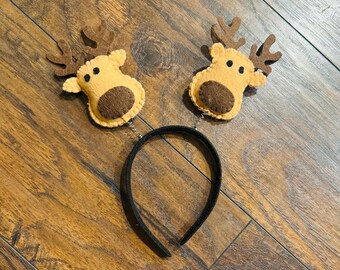 Reindeer-Rudolph-  Handmade Felt Headband - Head Bopper - Costume
