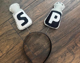 Salt and Pepper Felt  Head Bopper - Head Band - Costume - Hair Accessories