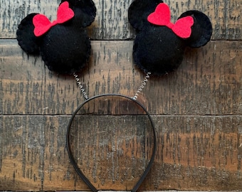 Mouse Felt  Headband- Head Bopper - Hair Acessories - Costume