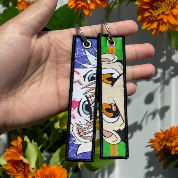 Anime Keychain - Double Sided Embroidered Jet Tag