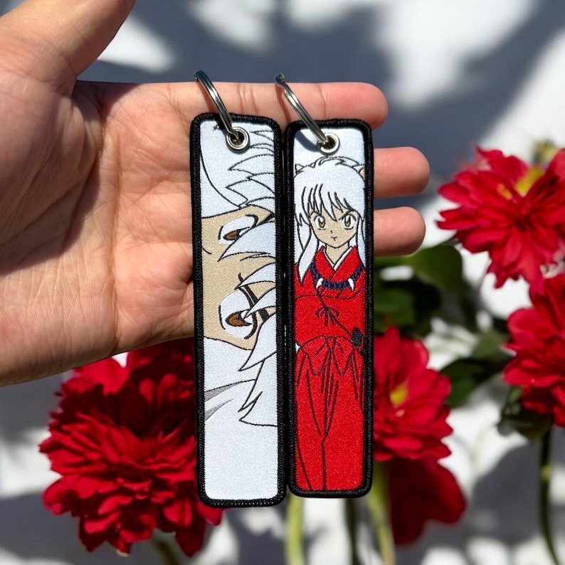 Jet Tag Keychains Inuyasha Anime Embroidered Keychain - Double Sided Jet Tag - Etsy