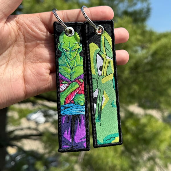 Anime Keychain - Double Sided Embroidered Jet Tag