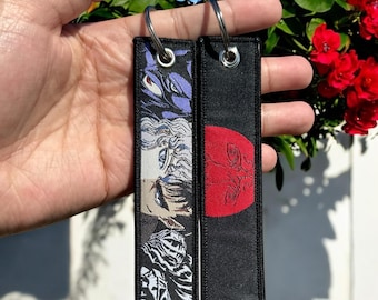 Anime Keychain - Double Sided Embroidered Jet Tag