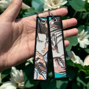 Anime Embroidered Keychain - Double Sided Jet Tag