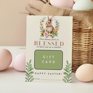 Ostergeschenk für Lehrer, Kartenhalter, Geschenk für Kindergartenlehrer, christliches Ostern, christliches Lehrergeschenk, einfaches Lehrergeschenk, gesegnetes Häschen