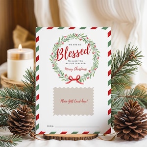 Carte de Noël chrétienne pour professeur, carte de Noël de professeur, carte de Noël imprimable, carte de professeur béni, cadeau de professeur chrétien