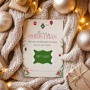 Gesegnete Weihnachtskarte für Lehrer, Geschenk für sie Weihnachtskarte, Druckbare Weihnachtskarte, Weihnachtskarte für Lehrer, Feiertagsgeschenkkartenhalter