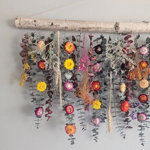 Wildflower Wall Hanging - Dried Flowers - Eucalyptus Wall Hanging - Floral Wall Hanging - Wildflowers