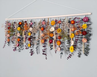 Wildflower Wall Hanging - Dried Flowers - Eucalyptus Wall Hanging - Floral Wall Hanging - Wildflowers