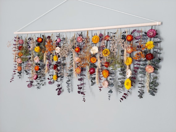 Wildflower Wall Hanging - Dried Flowers - Eucalyptus Wall Hanging - Floral Wall Hanging - Wildflowers