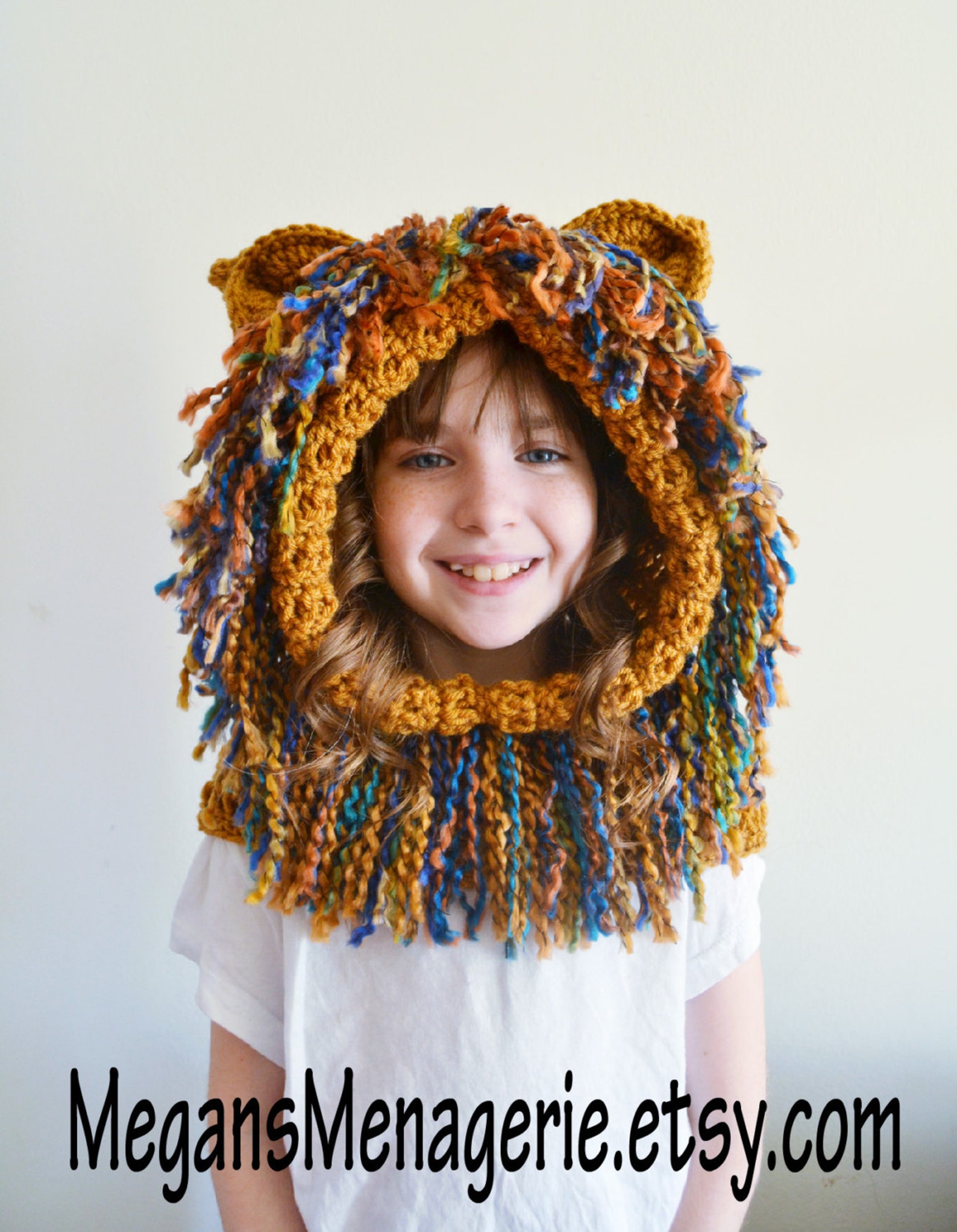 Lion Hat Lion Hoodie Lion Cowl Animal Hat Hooded Scarf Etsy