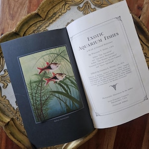 Exotic Aquarium Fishes by William T Innes - Hardcover Vintage Green Book with Color Plate Fish Illustrations and B&W Fish Photographs 1956