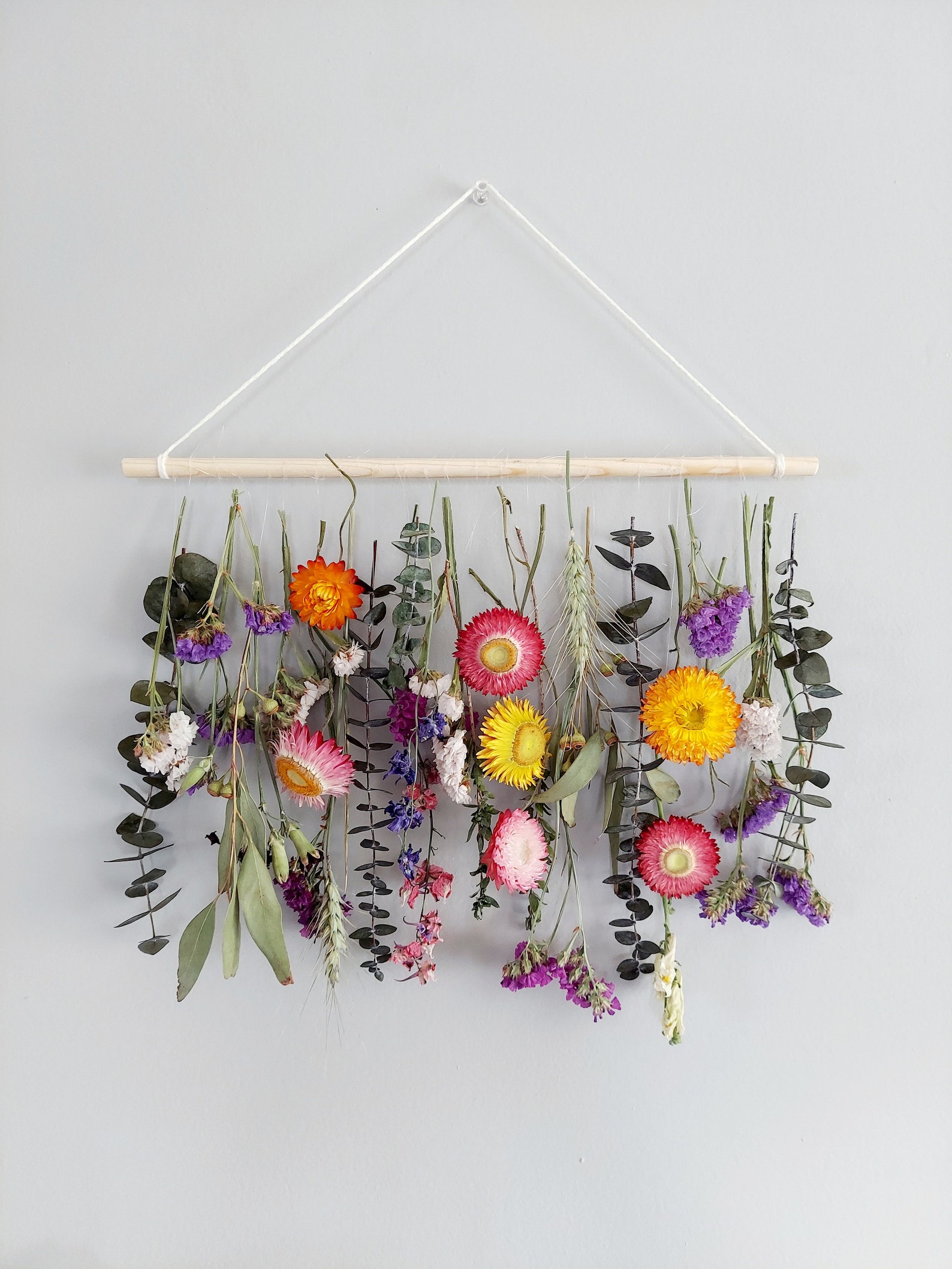 Floral Wall Hanging Dried Flowers Wall Decor Home Decor Etsy