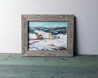 Charming Snowscape Framed Painting - Acrylic on Canvas - Landscape Painting