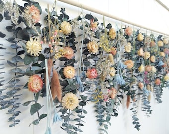 Dried Wildflower & Eucalyptus Wall Hanging – Handmade Floral Decor