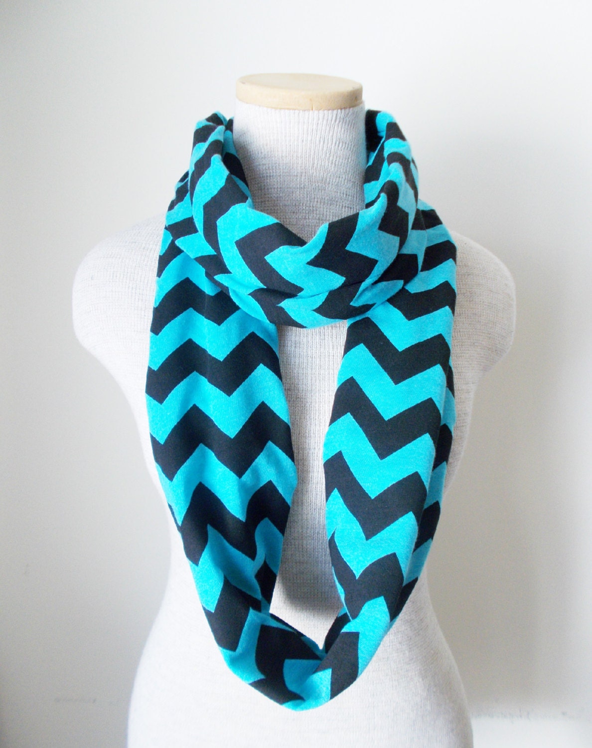 READY TO SHIP Chevron Infinity Scarf Jersey Knit