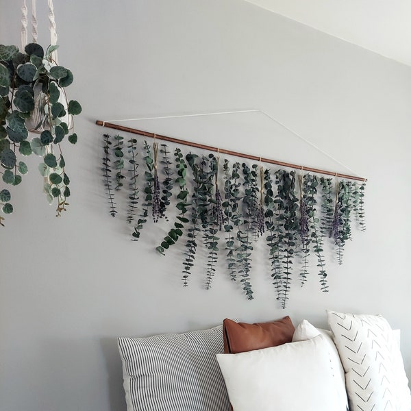 Eucalyptus and Lavender Wall Hanging - Wall Hanging - Home Decor - Plant Wall Hanging - Dried Plant Hanging - Wall Decor