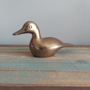 Mid Century Brass Mallard Duck