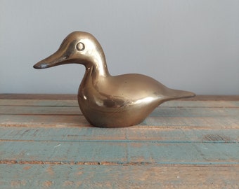 Mid Century Brass Mallard Duck